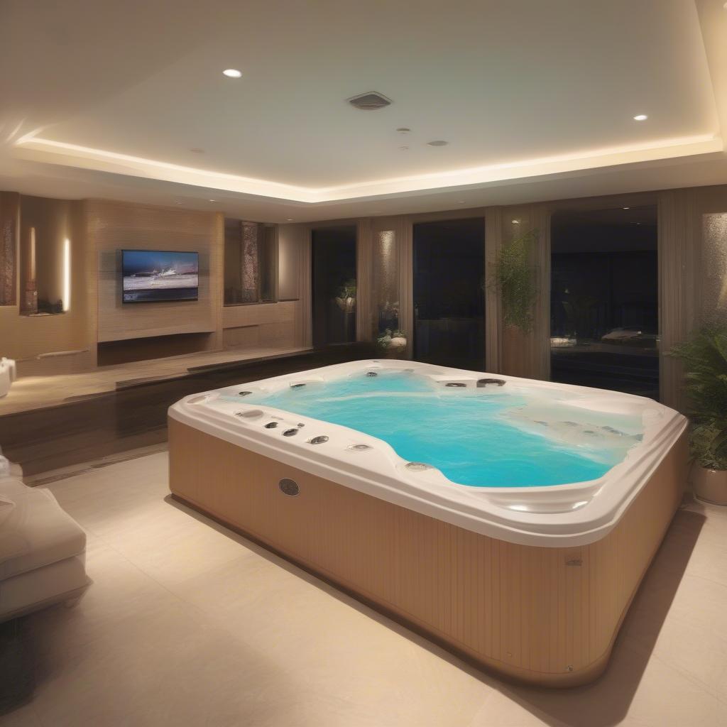 Kích thước bể sục jacuzzi cỡ lớn cho gia đình