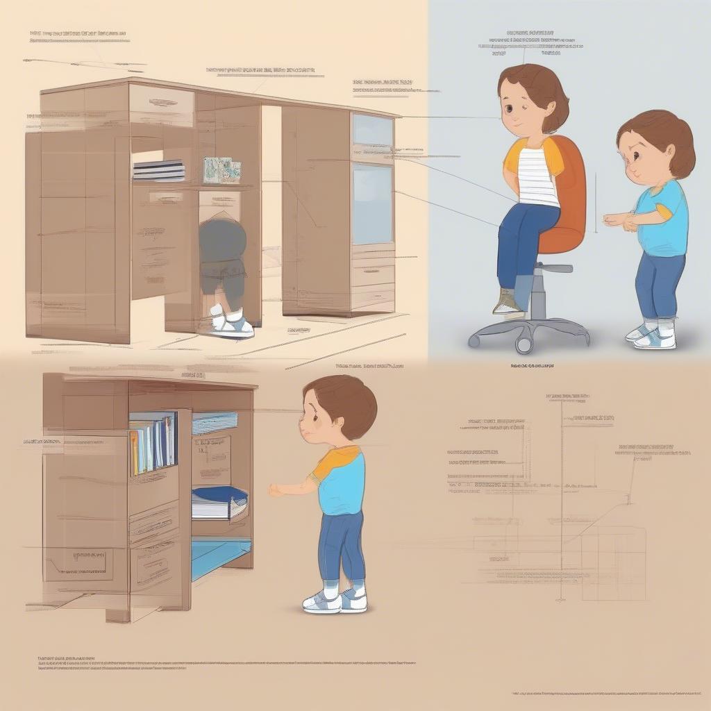 Chọn kích thước bàn học cho bé