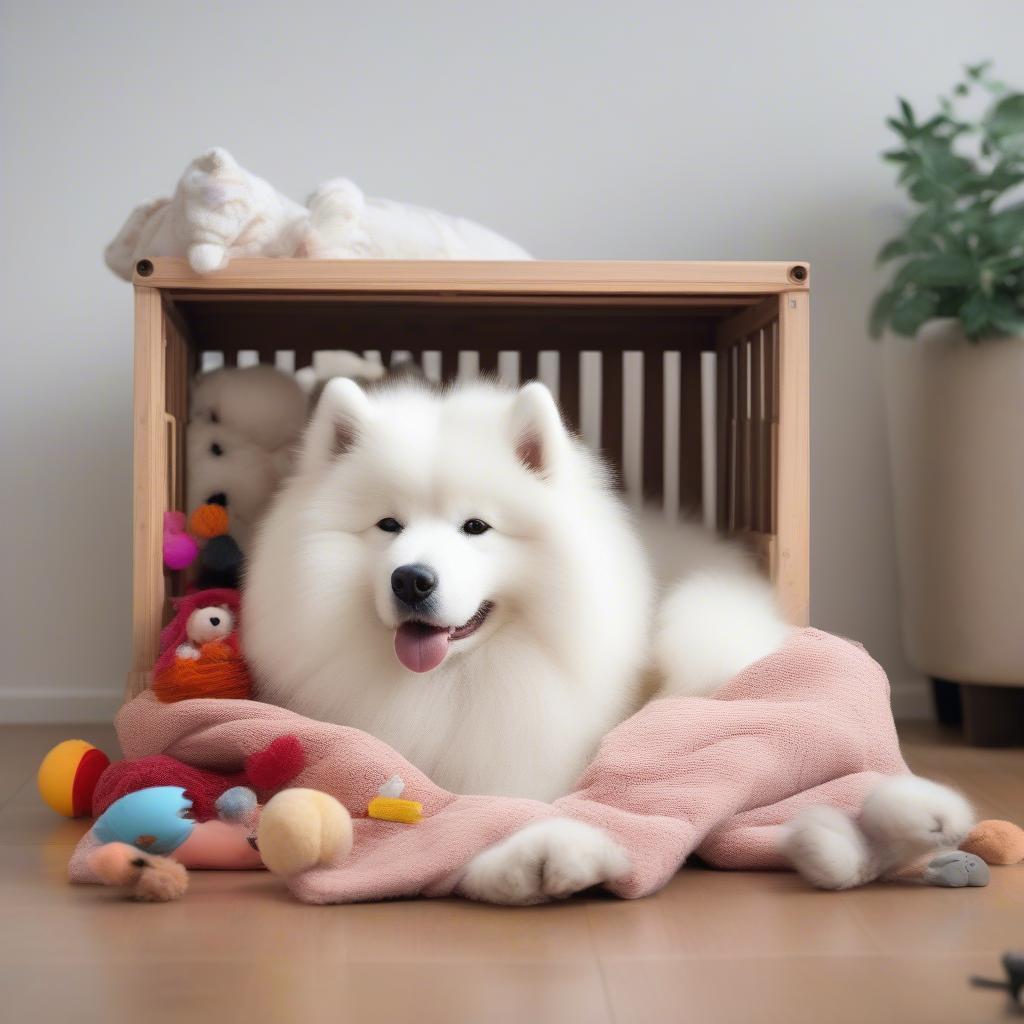Chuồng chó Samoyed an toàn