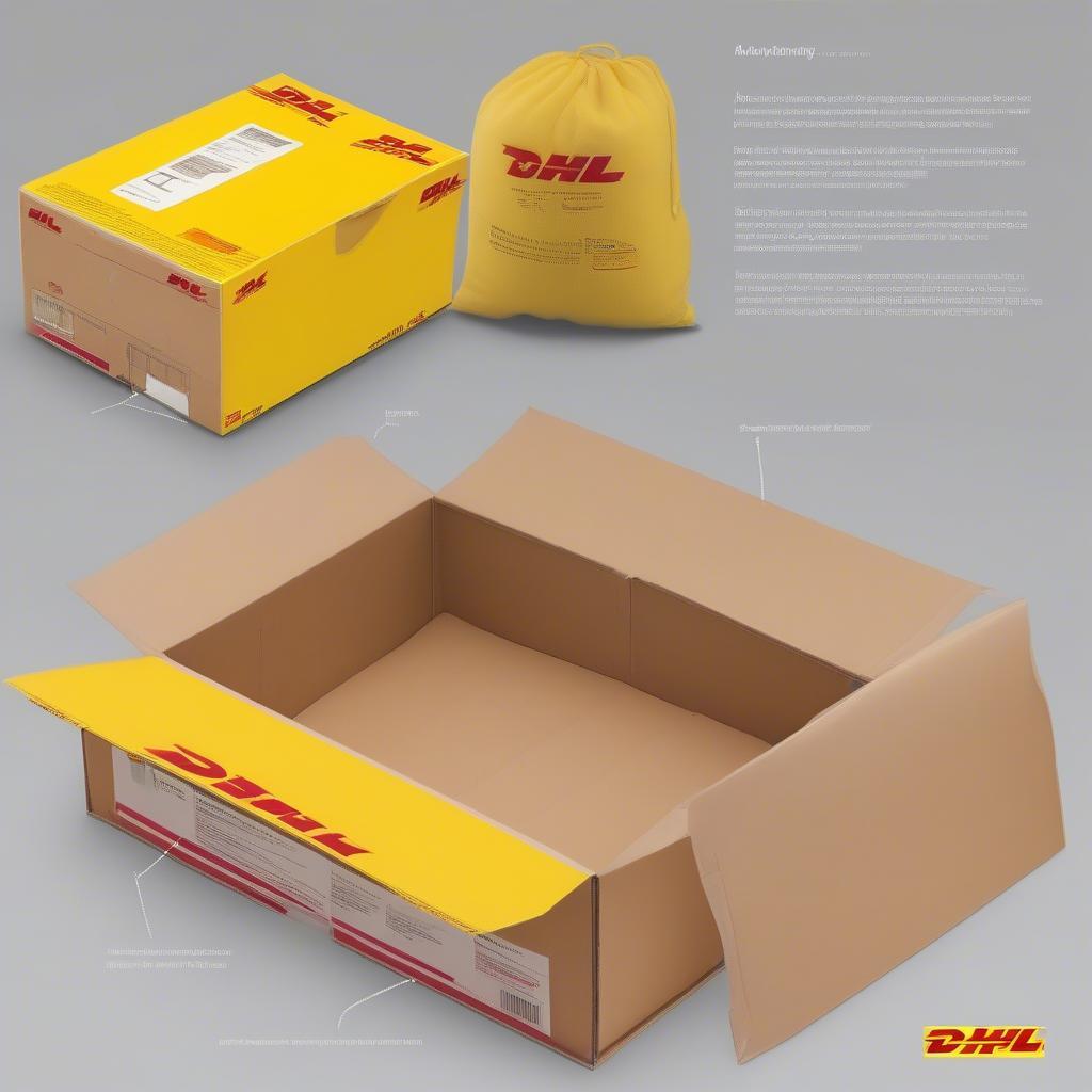 Đóng gói hàng hóa an toàn với hộp DHL