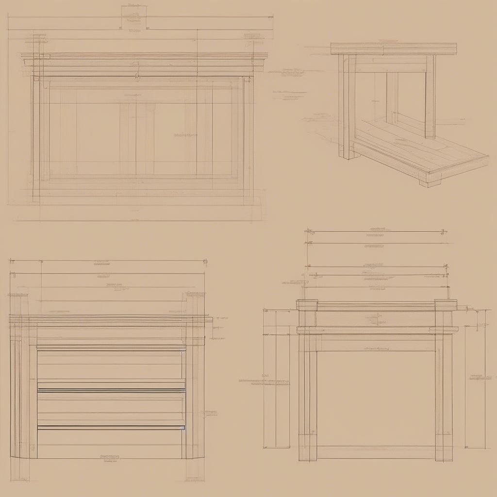 Hướng dẫn chi tiết cách đọc kích thước trên bản vẽ đồ gỗ, bao gồm đơn vị đo, kích thước tổng thể và chi tiết.