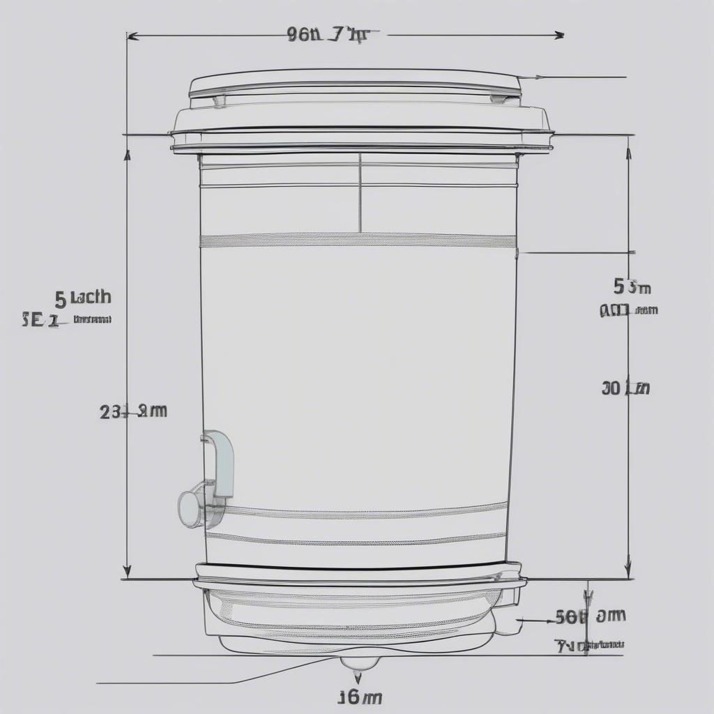 Sơ đồ kích thước bể phốt composite 5m3