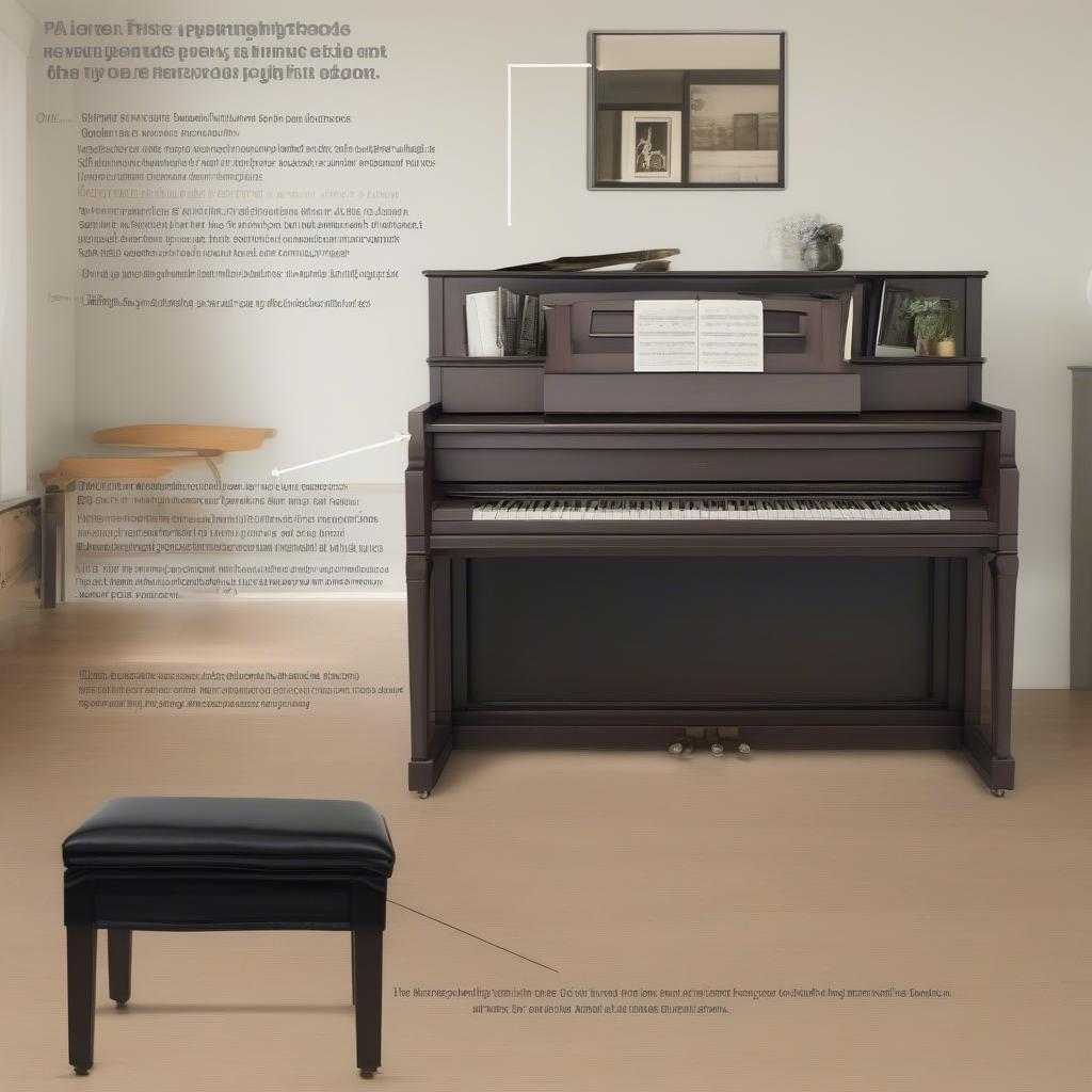 Kích thước đàn Upright Piano