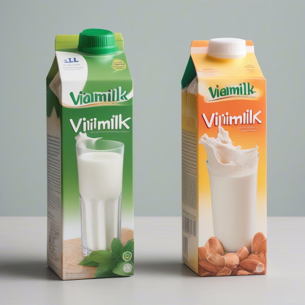 Kích thước hộp sữa Vinamilk 1L và 2L