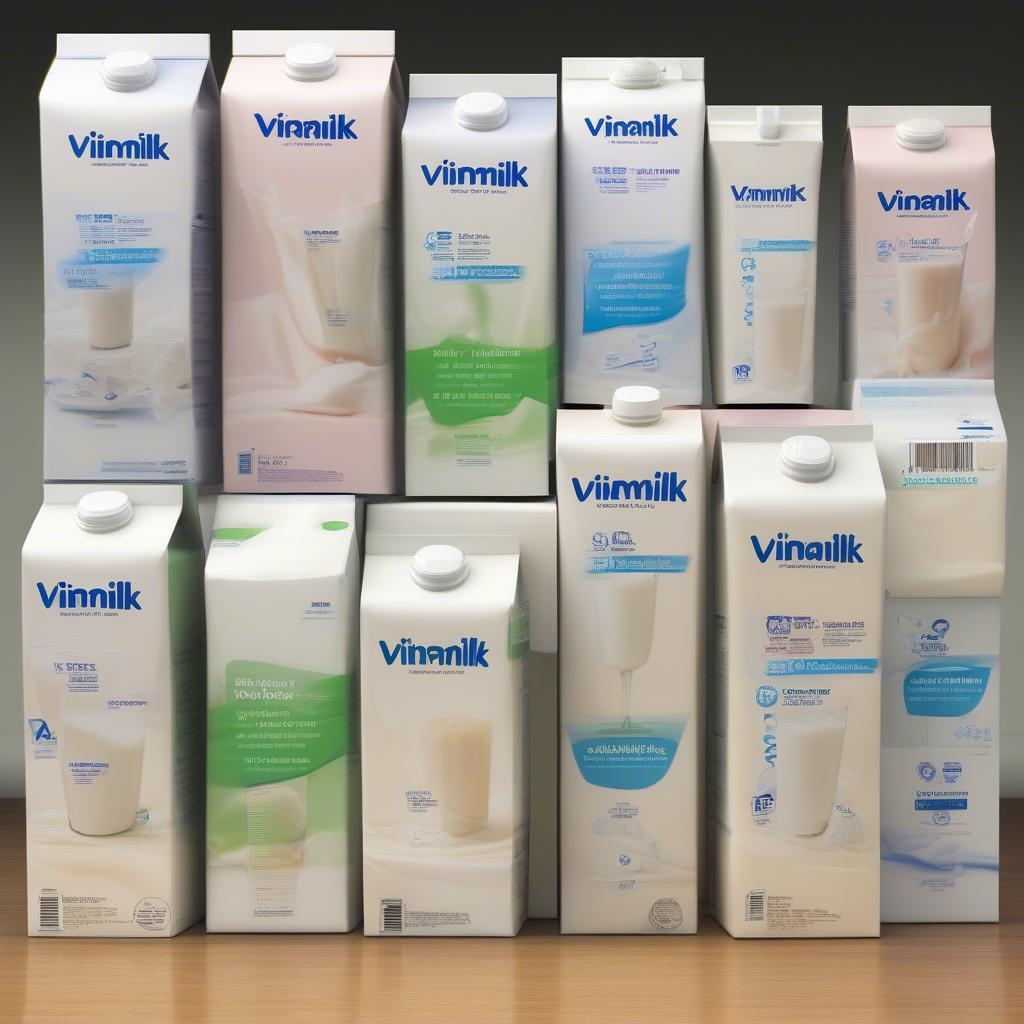 Kích thước hộp sữa Vinamilk so sánh