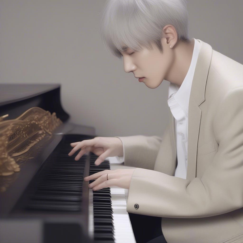 Kích thước tay Suga BTS chơi piano