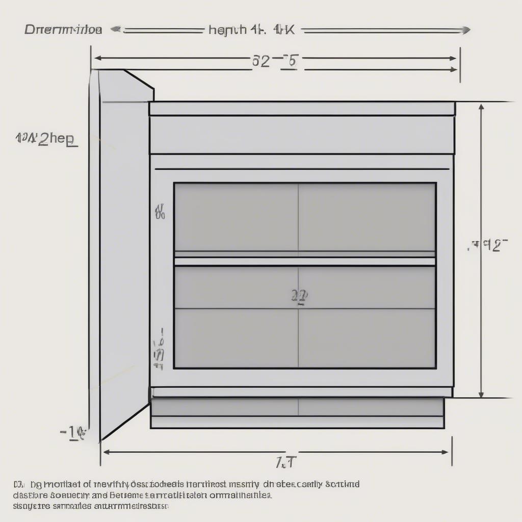 Hình ảnh minh họa kích thước tiêu chuẩn của tủ lavabo treo tường, bao gồm chiều rộng, chiều cao và chiều sâu.