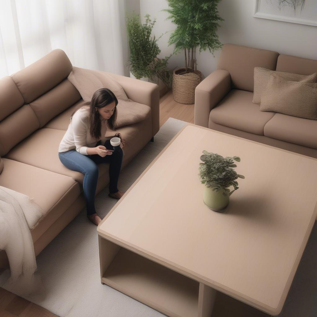 Lựa chọn kích thước bàn tròn sofa